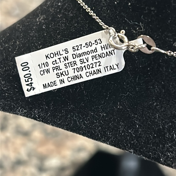 Simply Vera Vera Wand sterling silver cultured pearl, diamonds Necklace - Picture 5 of 10